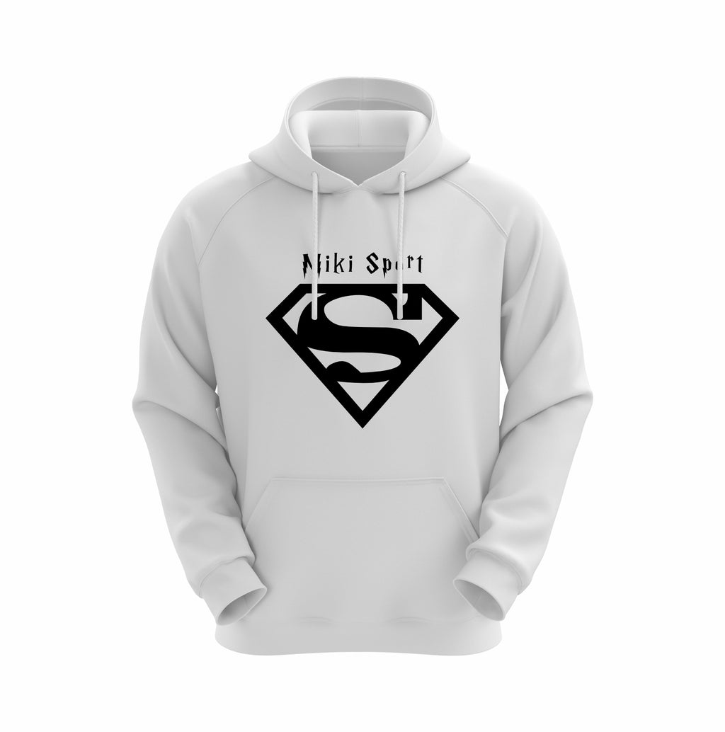 Miki Sport Classic Cotton Fleece Hoodie – Pure White