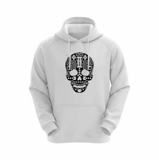 Miki Sport Cotton Fleece Hoodie – White Skull Edition